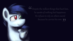 Size: 1920x1080 | Tagged: safe, artist:sugar morning, oc, oc only, oc:slipstream, species:pegasus, species:pony, cute, heterochromia, love, male, quotes, semi-realistic, simple background, stallion
