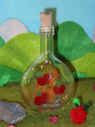 Size: 1000x1333 | Tagged: safe, artist:malte279, character:applejack, bottle, craft, cutie mark, flacon, glass engraving, glass painting
