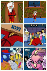 Size: 480x721 | Tagged: safe, edit, idw, character:discord, character:princess eris, character:princess luna, oc:eris, homer simpson, meme, moe syzlak, rule 63, self ponidox, the simpsons