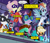 Size: 2285x1973 | Tagged: safe, artist:darktailsko, idw, character:fili-second, character:fluttershy, character:masked matter-horn, character:mean applejack, character:mean fluttershy, character:mean pinkie pie, character:mean rainbow dash, character:mean rarity, character:mean twilight sparkle, character:mistress marevelous, character:radiance, character:rainbow dash, character:zapp, species:alicorn, species:earth pony, species:pegasus, species:pony, species:unicorn, episode:power ponies, episode:the mean 6, g4, my little pony: friendship is magic, alternate hairstyle, boots, building, caption, clone, clone six, clothing, commission, costume, evil, female, flying, goggles, gritted teeth, jewelry, mare, mask, necklace, night, outfit, raised hoof, rooftop, shoes, signature, skyscraper, supervillain, text box, the power syndicate, watermark