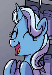 Size: 778x1126 | Tagged: safe, artist:tonyfleecs, idw, character:trixie, species:pony, species:unicorn, cute, diatrixes, eyes closed, nightmare knights, solo