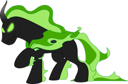 Size: 3019x1986 | Tagged: safe, artist:davidpinskton117, idw, character:pony of shadows, legends of magic, alternate dimension, glowing eyes, green eyes, nightmare knights, raised hoof, simple background, solo, transparent background, vector