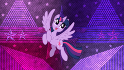 Size: 3840x2160 | Tagged: safe, artist:binakolombina, artist:laszlvfx, edit, idw, character:twilight sparkle, character:twilight sparkle (alicorn), species:alicorn, species:pony, friends forever, female, flying, happy, mare, open mouth, solo, wallpaper, wallpaper edit