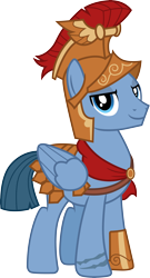 Size: 3000x5550 | Tagged: safe, artist:cloudyglow, idw, character:grimhoof, species:pony, legends of magic, armor, helmet, male, royal legion, simple background, smiling, solo, stallion, transparent background, vector