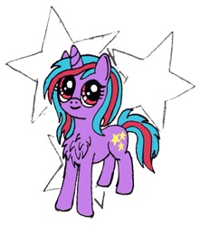 Size: 622x703 | Tagged: safe, artist:alope ruby aspendale, oc, oc:cosmic spark, species:pony, species:unicorn, chest fluff, cute, female, mare, solo