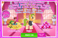 Size: 1042x687 | Tagged: safe, gameloft, idw, official, species:pony, species:unicorn, advertisement, costs real money, gaffer, idw showified, implied shining armor, male, sale, socks (coat marking), stallion