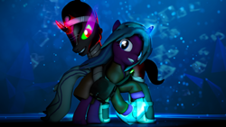 Size: 3840x2160 | Tagged: safe, artist:twilighlot, idw, character:king sombra, character:radiant hope, species:pony, species:unicorn, ship:hopebra, 3d, female, male, shipping, sombra eyes, straight