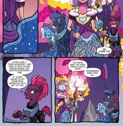 Size: 801x816 | Tagged: safe, artist:tonyfleecs, idw, character:daybreaker, character:princess celestia, character:princess eris, character:princess luna, character:tempest shadow, character:trixie, chains, collar, nightmare knights