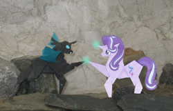 Size: 1004x645 | Tagged: safe, artist:malte279, character:starlight glimmer, species:changeling, craft, irl, magic glow, origami, photo, starlight glimmer day