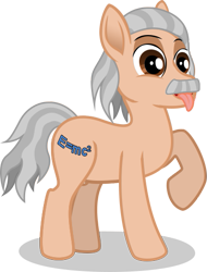 Size: 385x506 | Tagged: safe, artist:malte279, species:earth pony, species:pony, albert einstein, ponified, tongue out