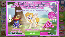 Size: 1136x640 | Tagged: safe, gameloft, idw, character:angel bunny, character:golden feather, character:lily, character:lily valley, character:princess celestia, species:changeling, species:pegasus, species:pony, costs real money, disguised celestia, idw showified