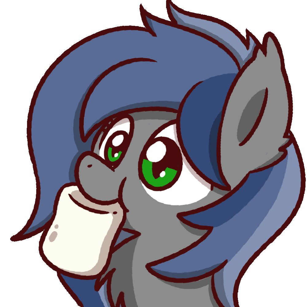 Size: 1000x1000 | Tagged: safe, artist:sugar morning, oc, oc:eclipse penumbra, species:bat pony, species:pony, animated, bat pony oc, blinking, bust, chest fluff, cute, ear fluff, food, green eyes, marshmallow, mouth hold, nom, ocbetes, simple background, slit eyes, transparent background, ych result