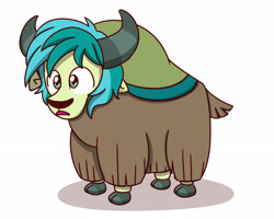 Size: 2560x2048 | Tagged: safe, artist:sugar morning, character:sandbar, species:yak, episode:she's all yak, g4, my little pony: friendship is magic, cloven hooves, male, quadrupedal, simple background, solo, species swap, white background, yakified