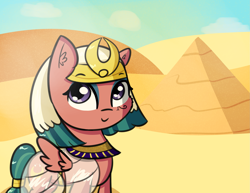 Size: 2279x1762 | Tagged: safe, artist:artiks, character:somnambula, species:pegasus, species:pony, g4, cheek fluff, clothing, cute, desert, ear fluff, female, mare, pyramid, see-through, solo, somnambetes