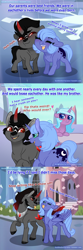 Size: 700x2099 | Tagged: safe, artist:eve-of-halloween, idw, character:king sombra, character:princess luna, character:radiant hope, species:alicorn, species:earth pony, species:pony, species:unicorn, ship:lumbra, alternate timeline, alternate universe, ask, askmotherlyluna, child, colored horn, colt, crystal empire, curved horn, female, filly, flashback, foal, friendship, hallowverse, horn, male, mare, nuzzling, red eyes, s1 luna, shipping, sombra horn, stallion, straight, teasing, tongue out, tumblr, tumblr:askmotherlyluna, unshorn fetlocks, young luna, young sombra