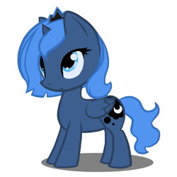 Size: 669x669 | Tagged: safe, artist:atticus83, character:princess luna, species:alicorn, species:pony, g4, cute, female, filly, foal, looking up, photoshop, simple background, smiling, solo, white background, woona