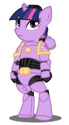 Size: 414x751 | Tagged: safe, artist:atticus83, character:twilight sparkle, species:pony, g4, crossover, female, photoshop, power armor, powered exoskeleton, simple background, solo, space marine, warhammer (game), warhammer 40k, white background
