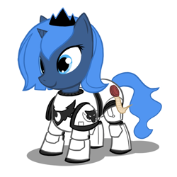Size: 500x500 | Tagged: safe, artist:atticus83, character:princess luna, species:pony, g4, armor, crossover, cute, female, filly, foal, horus heresy, implied horus heresy, luna wolves, lunabetes, photoshop, ponyarch, power armor, powered exoskeleton, primarch, purity seal, simple background, solo, this will end in heresy, this will end in tears, this will end in tears and/or death, warhammer (game), warhammer 30k, warhammer 40k, woona, woona wolves