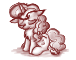 Size: 2560x2048 | Tagged: safe, artist:sugar morning, character:sugar belle, species:pony, species:unicorn, chest fluff, crying, doodle, eyes closed, monochrome, sad, simple background, sitting, sketch, solo, vent art, white background
