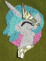Size: 774x1033 | Tagged: safe, alternate version, artist:malte279, character:princess celestia, species:pony, craft, mosaic, solo, traditional art
