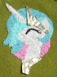 Size: 774x1033 | Tagged: safe, alternate version, artist:malte279, character:princess celestia, species:pony, craft, mosaic, solo, traditional art
