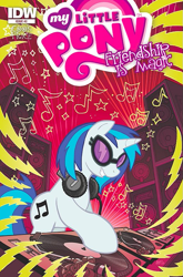 Size: 517x781 | Tagged: safe, artist:tonyfleecs, idw, official, official comic, character:dj pon-3, character:vinyl scratch, comic, cover, cover art