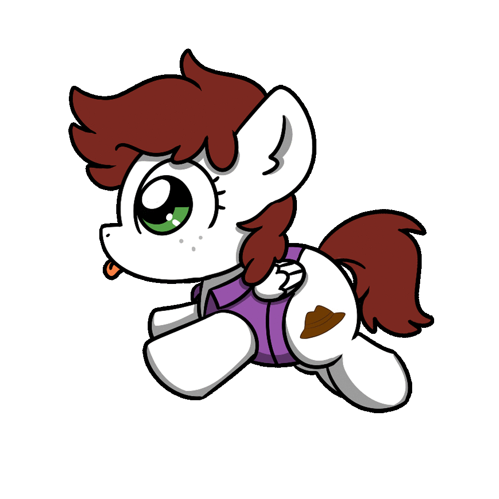 Size: 1000x1000 | Tagged: safe, artist:sugar morning, oc, oc only, oc:graph travel, species:pegasus, species:pony, animated, blinking, clothing, commission, cute, female, freckles, mare, running, simple background, solo, tongue out, transparent background, vest, weapons-grade cute