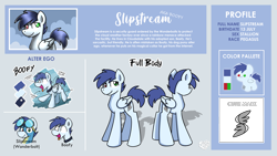 Size: 3840x2160 | Tagged: safe, artist:sugar morning, oc, oc only, oc:slipstream, species:pegasus, species:pony, boofy, male, reference, reference sheet, stallion