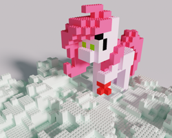Size: 1280x1024 | Tagged: safe, artist:sugar morning, oc, oc only, oc:sugar morning, species:pegasus, species:pony, 3d, cloud, female, lego, magicavoxel, mare, solo, standing, voxel art