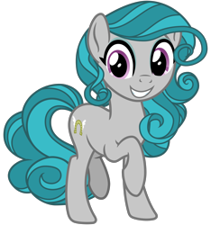 Size: 3000x3200 | Tagged: safe, artist:cheezedoodle96, idw, species:earth pony, species:pony, .svg available, cutie mark, eyeshadow, female, filly, happy, idw showified, looking at you, makeup, mare, raised hoof, simple background, smiling, solo, svg, swift foot, teenager, thracian, transparent background, vector