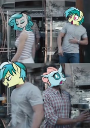 Size: 724x1024 | Tagged: safe, idw, character:ocellus, character:sandbar, species:changeling, species:earth pony, species:pony, species:reformed changeling, female, male, meme, op is a duck, op is trying to start shit, swift foot