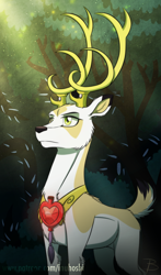 Size: 1056x1800 | Tagged: safe, artist:inuhoshi-to-darkpen, idw, character:king aspen, species:deer, male, solo, stag