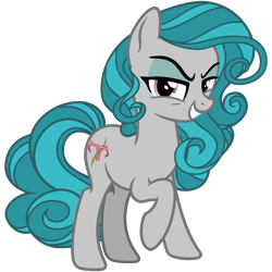 Size: 3200x3200 | Tagged: safe, alternate version, artist:cheezedoodle96, idw, species:earth pony, species:pony, .svg available, cutie mark, evil, evil grin, eyeshadow, female, filly, grin, idw showified, lidded eyes, looking at you, makeup, mare, raised hoof, simple background, smiling, solo, svg, swift foot, teenager, transparent background, vector
