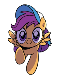 Size: 540x720 | Tagged: safe, artist:brendahickey, idw, character:scootaloo, character:sweetie belle, species:pegasus, species:pony, background removed, baseball cap, cap, clothing, cute, cutealoo, female, filly, hat, simple background, solo, transparent background