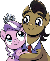 Size: 837x1014 | Tagged: safe, artist:brendahickey, idw, character:diamond tiara, character:filthy rich, background removed, cute, diamondbetes, equestria's best father, father and daughter, female, hug, male, simple background, smiling, tiaralove, transparent background