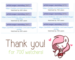 Size: 2560x2048 | Tagged: safe, artist:sugar morning, oc, oc only, oc:sugar morning, species:pony, derpibooru, bust, heart, meta, milestone, portrait, simple background, solo, tags, text, thank you