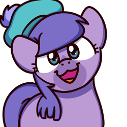 Size: 1000x1000 | Tagged: safe, artist:sugar morning, community related, species:kelpie, species:pony, bramble (duck tales), clothing, duck tales, duck tales 2017, female, hat, open mouth, smiling, solo, sugar morning's smiling ponies