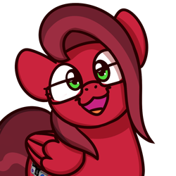 Size: 1000x1000 | Tagged: safe, artist:sugar morning, oc, oc:dawn, oc:dawnblader, species:pegasus, species:pony, cat face, cat smile, cute, female, glasses, looking at you, mare, open mouth, simple background, smiling, solo, sugar morning's smiling ponies, transparent background
