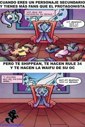 Size: 534x801 | Tagged: safe, edit, idw, character:trixie, queen trixiana the first, spanish