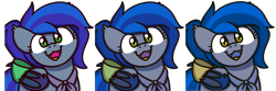 Size: 1743x581 | Tagged: safe, artist:sugar morning, edit, editor:lunaraurora, oc, oc only, oc:lunar aurora, species:bat pony, species:pony, :3, bat pony oc, bat wings, bust, cat face, cat smile, clothing, color blindness, cute, cute little fangs, fangs, female, happy, looking at you, mare, open mouth, protanomaly, protanopia, simple background, smiling, solo, sugar morning's smiling ponies, transparent background, wings