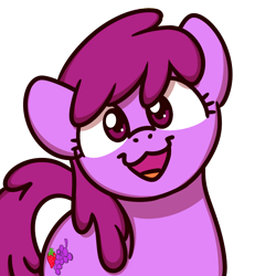 Size: 1000x1000 | Tagged: safe, artist:sugar morning, part of a set, character:berry punch, character:berryshine, species:pony, :3, berrybetes, cute, open mouth, simple background, solo, sugar morning's smiling ponies, transparent background