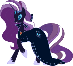 Size: 1000x900 | Tagged: safe, artist:bigmk, artist:kuma993, idw, character:nightmare rarity, character:rarity, species:pony, species:unicorn, clothing, dress, female, idw showified, mare, queen