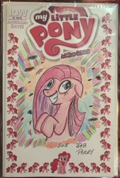 Size: 2633x3890 | Tagged: safe, artist:debmervin, idw, character:pinkamena diane pie, character:pinkie pie, species:pony, contemplating insanity, solo, traditional art