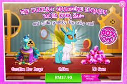 Size: 1041x685 | Tagged: safe, gameloft, idw, official, species:changeling, species:reformed changeling, advertisement, costs real money, gem, idw showified, urtica
