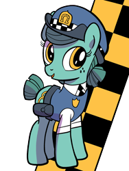 Size: 900x1200 | Tagged: safe, artist:kate sherron, idw, species:earth pony, species:pony, background removed, cropped, inspector, leigh stride, police uniform, simple background, solo, transparent background