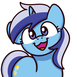 Size: 1000x1000 | Tagged: safe, artist:sugar morning, character:minuette, species:pony, species:unicorn, bust, cat face, cat smile, cute, female, looking at you, mare, minubetes, open mouth, simple background, smiling, smiling at you, solo, sugar morning's smiling ponies, transparent background