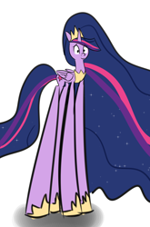 Size: 1304x1976 | Tagged: safe, artist:artiks, character:twilight sparkle, character:twilight sparkle (alicorn), species:alicorn, species:pony, episode:the last problem, g4, my little pony: friendship is magic, crown, i am not that tall, impossibly long legs, jewelry, long legs, older, older twilight, princess twilight 2.0, regalia, simple background, white background