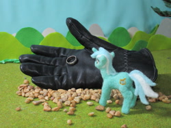 Size: 2048x1536 | Tagged: safe, artist:malte279, character:lyra heartstrings, species:pony, clothing, craft, felt, felting, gloves, needle felted, plushie, ring