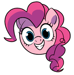 Size: 682x692 | Tagged: safe, artist:nanook123, edit, idw, character:pinkie pie, species:earth pony, species:pony, cropped, female, grin, mare, simple background, smiling, solo, transparent background, upscaled