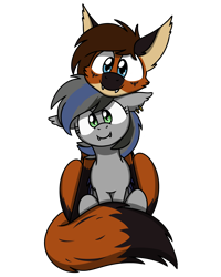Size: 2000x2500 | Tagged: no source, safe, artist:sugar morning, oc, oc only, oc:lixthewolf, oc:nightglider, species:bat pony, species:pony, adorable face, adorkable, bat pony oc, bat wings, blue eyes, cute, cute little fangs, dork, ear fluff, ear piercing, earring, fangs, green eyes, happy, jewelry, lixder, looking at you, male, maned wolf pony, piercing, simple background, sitting, slit pupils, smiley face, smiling, tail wrap, transparent background, wings